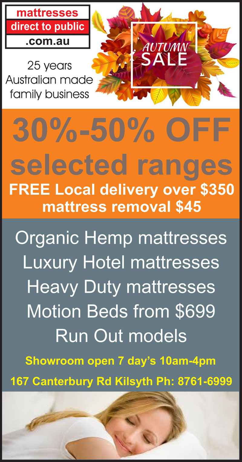 Mattresses Direct To Public Autumn Sale - 30-50% Off Luxury Hotel, Organic Hemp & Heavy Duty Mattresses + Free* Local Delivery! *Conditions Apply.